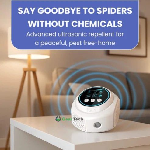 Skanto | Plug-In Ultralyd Edderkopp Repeller | Kjemikaliefri. Sikker & Stille for Hjemmet Dekning