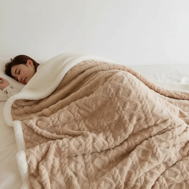 Skanto | WarmHome Vinterpledd – Luksus Lamull Fleecepledd med Dobbeltsidig Design