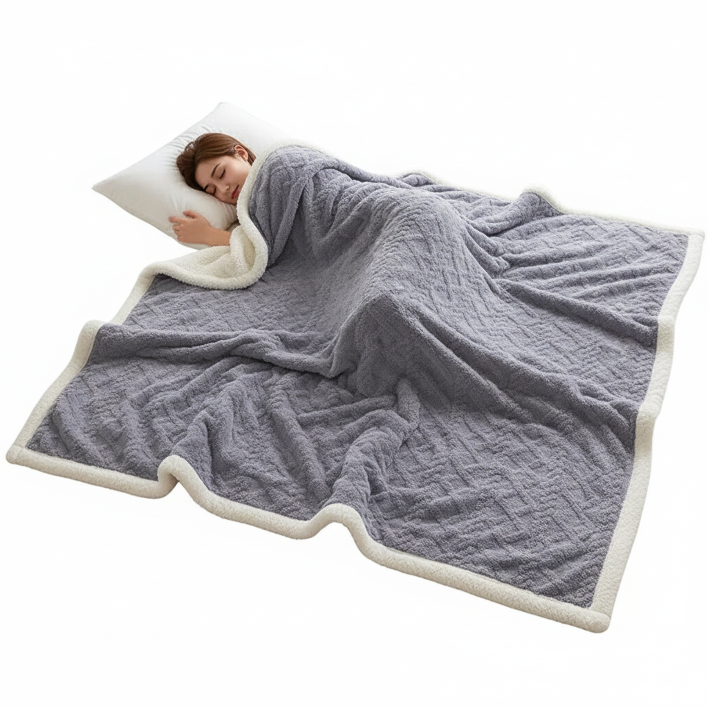 Skanto | WarmHome Vinterpledd – Luksus Lamull Fleecepledd med Dobbeltsidig Design