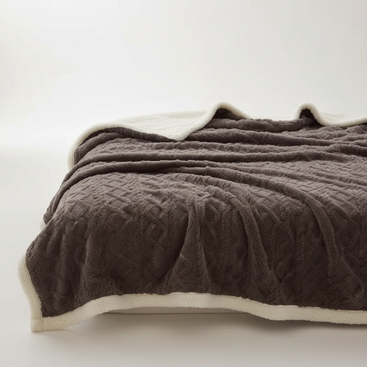 Skanto | WarmHome Vinterpledd – Luksus Lamull Fleecepledd med Dobbeltsidig Design