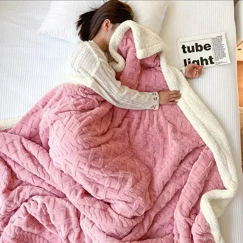 Skanto | WarmHome Vinterpledd – Luksus Lamull Fleecepledd med Dobbeltsidig Design