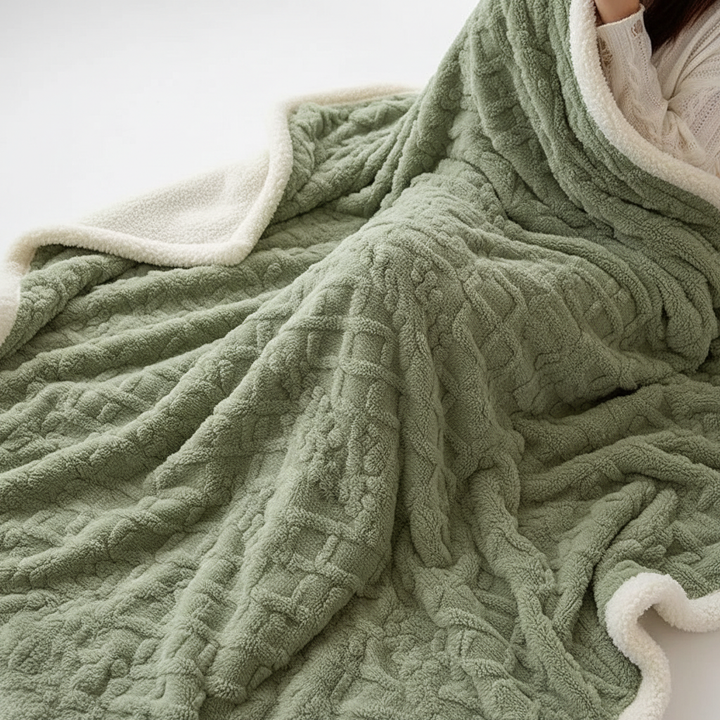 Skanto | WarmHome Vinterpledd – Luksus Lamull Fleecepledd med Dobbeltsidig Design