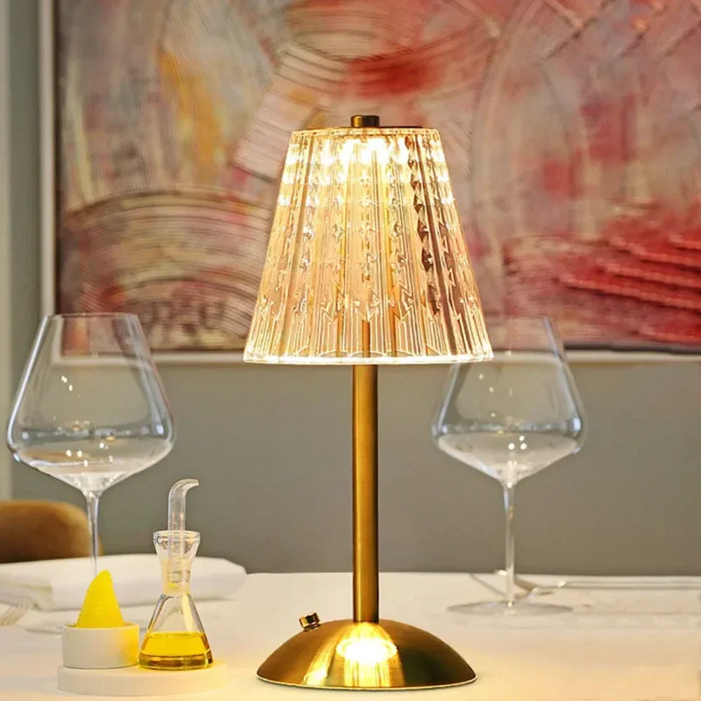 Trådlamp LED bordlampe med dimmefunksjon – Øyevennlig nattbordlampe for stue og soverom | Skanto