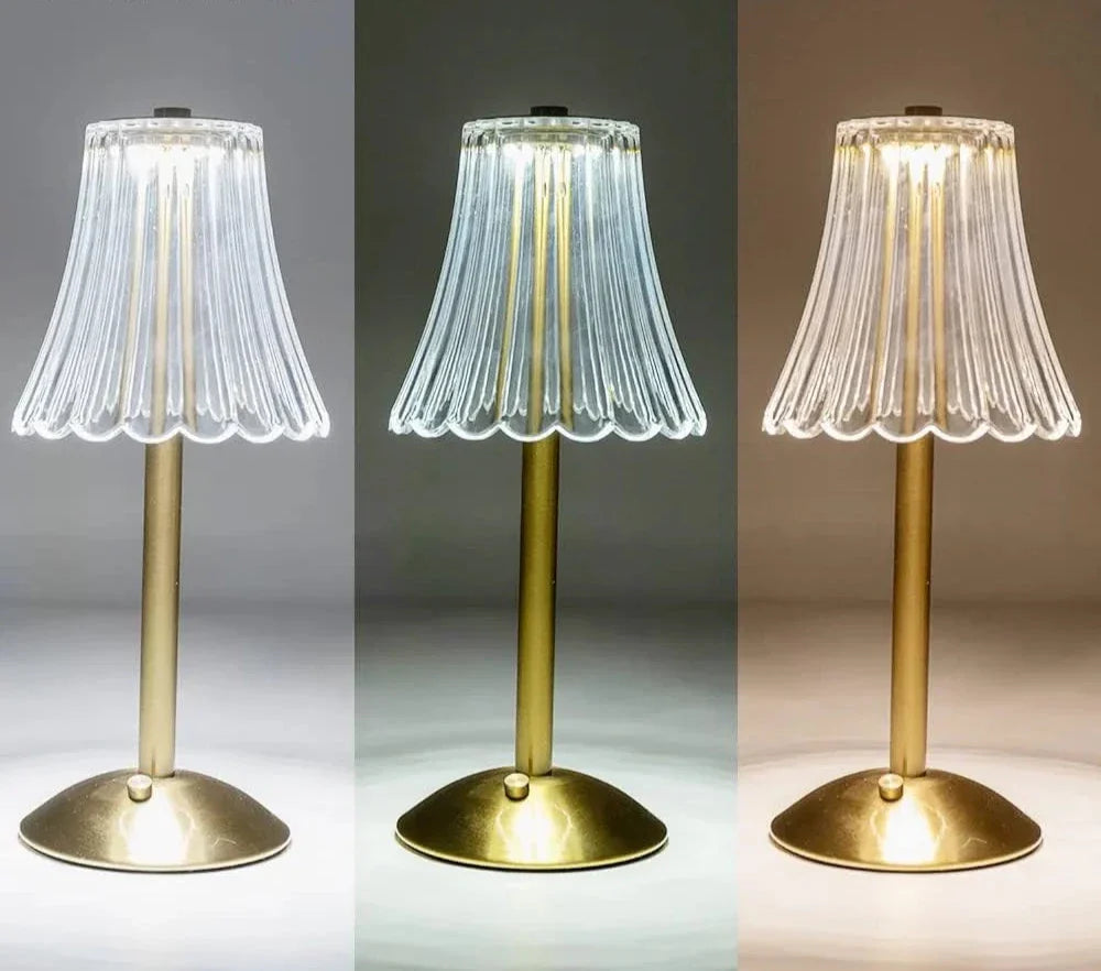Trådlamp LED bordlampe med dimmefunksjon – Øyevennlig nattbordlampe for stue og soverom | Skanto