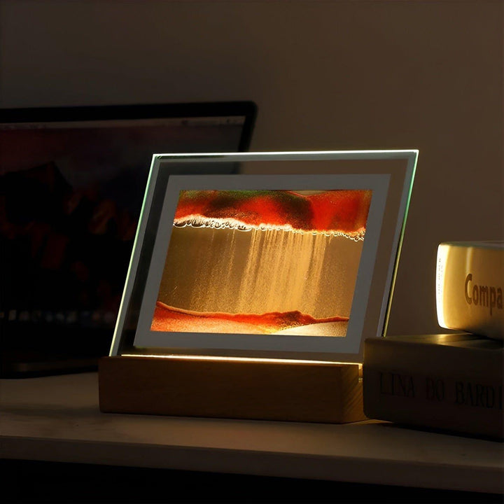 Hypnotisk Sand Kunst Lampe med Beroligende LED Lys Skanto