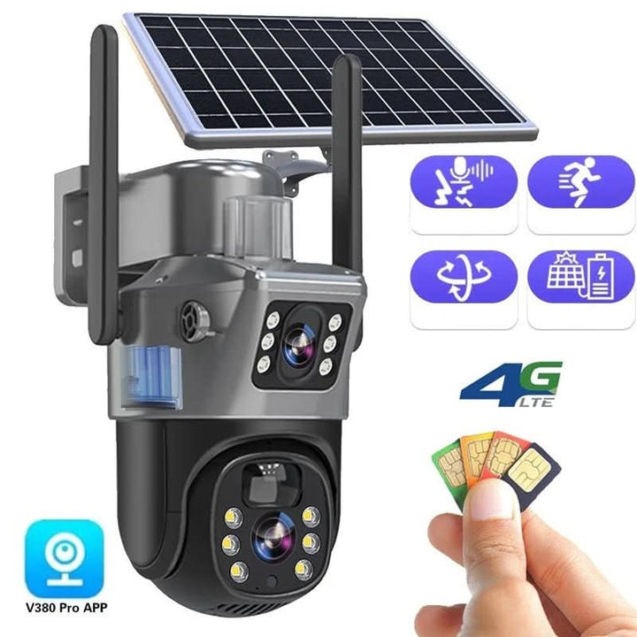 Skanto | Trådløst overvåkingskamera med solcellepanel og 360° appkontroll