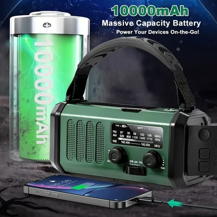 Alt-i-ett-Notfallradio med Taschenlampe og USB-ladefunksjon