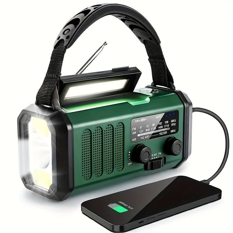 Skanto | Nødradio med solenergi, lommelykt og USB ladingsfunksjon