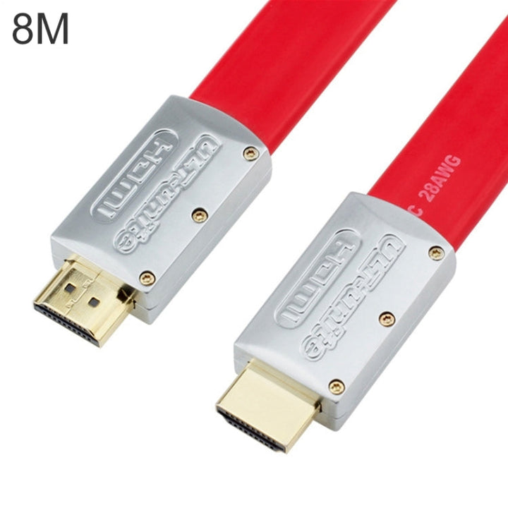 Skanto | ULT-unite 4K Ultra HD forgyllet HDMI til HDMI flat kabel, kabel lengde: 8m (Rød)