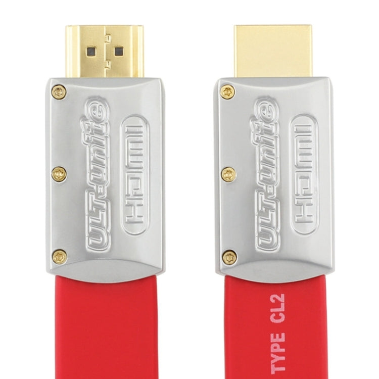 Skanto | ULT-unite 4K Ultra HD forgyllet HDMI til HDMI flat kabel, kabel lengde: 8m (Rød)