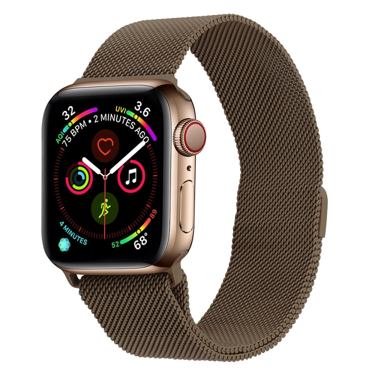 Skanto | Frerndorf | Milanese rustfritt stål klokkerem for Apple Watch Series 9&8&7 41mm / SE 3&SE 2&6&SE&5&4 40mm / 3&2&1 38mm (Brun)