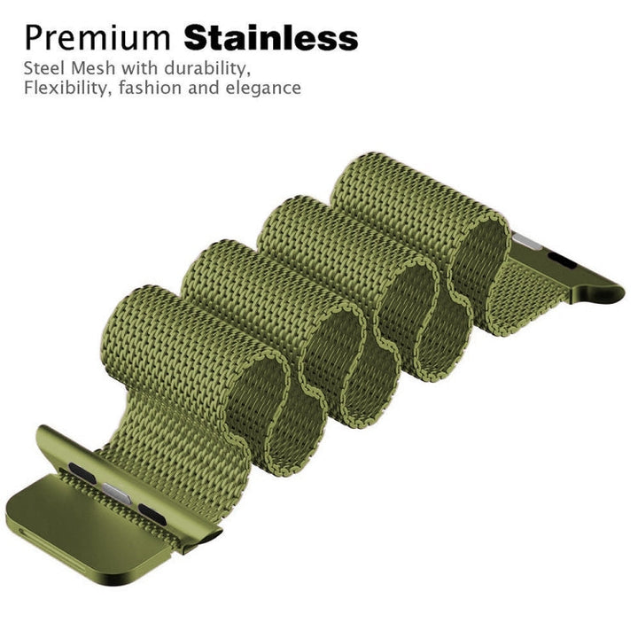 Skanto | Frerndorf | Milanese rustfritt stål klokkerem for Apple Watch Series 9&8&7 41mm / SE 3&SE 2&6&SE&5&4 40mm / 3&2&1 38mm (Brun)