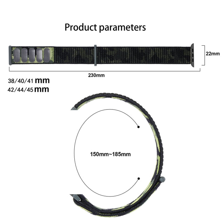 Skanto | Frerndorf | Nylon Loop Klokkerem for Apple Watch Ultra 49mm & Watch Ultra 2 49mm / Series 9 & 8 & 7 45mm / SE 3 & SE 2 & 6 & SE & 5 & 4 44mm / 3 & 2 & 1 42mm (Rosa Kamuflasje)