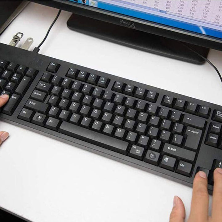 Skanto | Kablet USB Venstrehendt Tastatur med Dual HUB Funksjon (Svart)