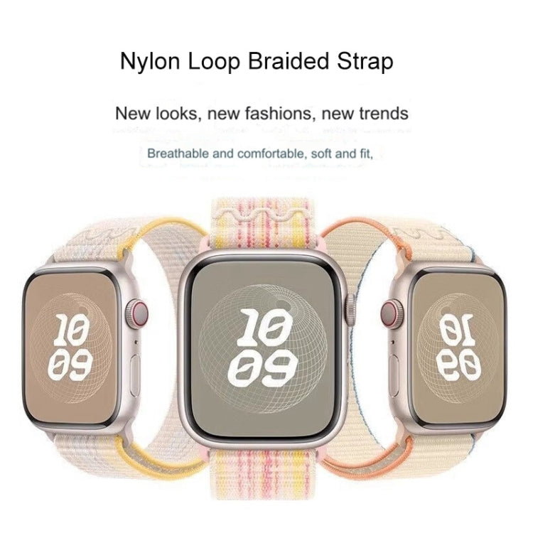 Skanto | For Apple Watch Series 5 40mm Loop Nylon Klokkerem (Starlight Gul Rosa)