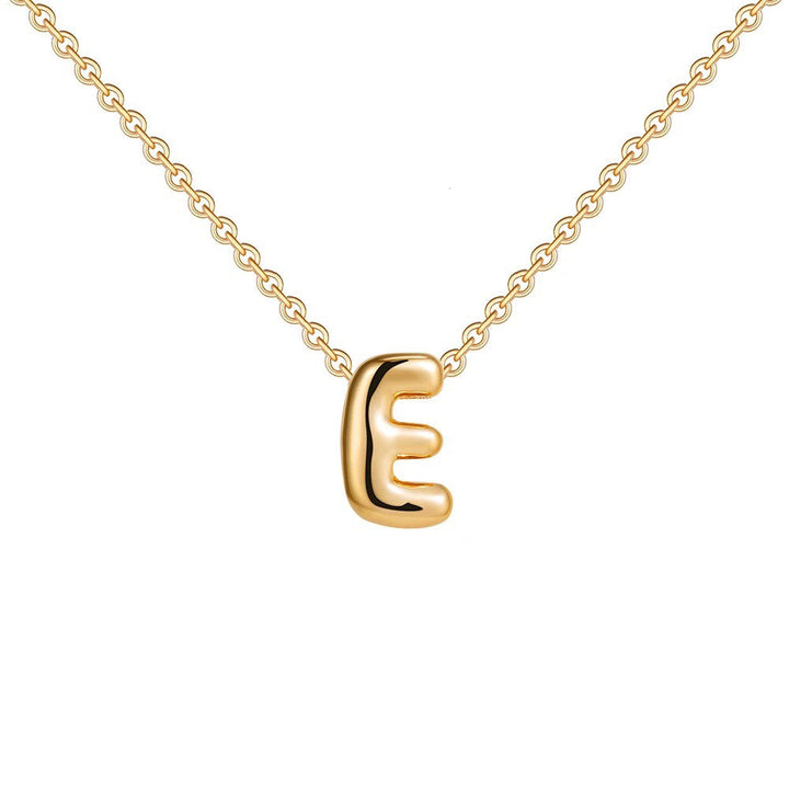 Skanto | Dainty Bubble Letter Initial Necklace