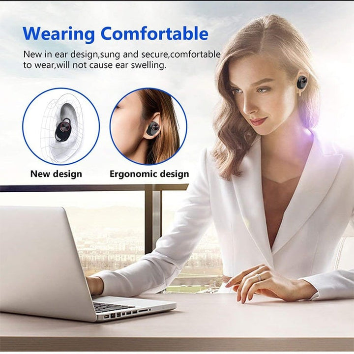 Trådløse In-Ear Hodetelefoner Bluetooth V5.0 (svart) | Skanto