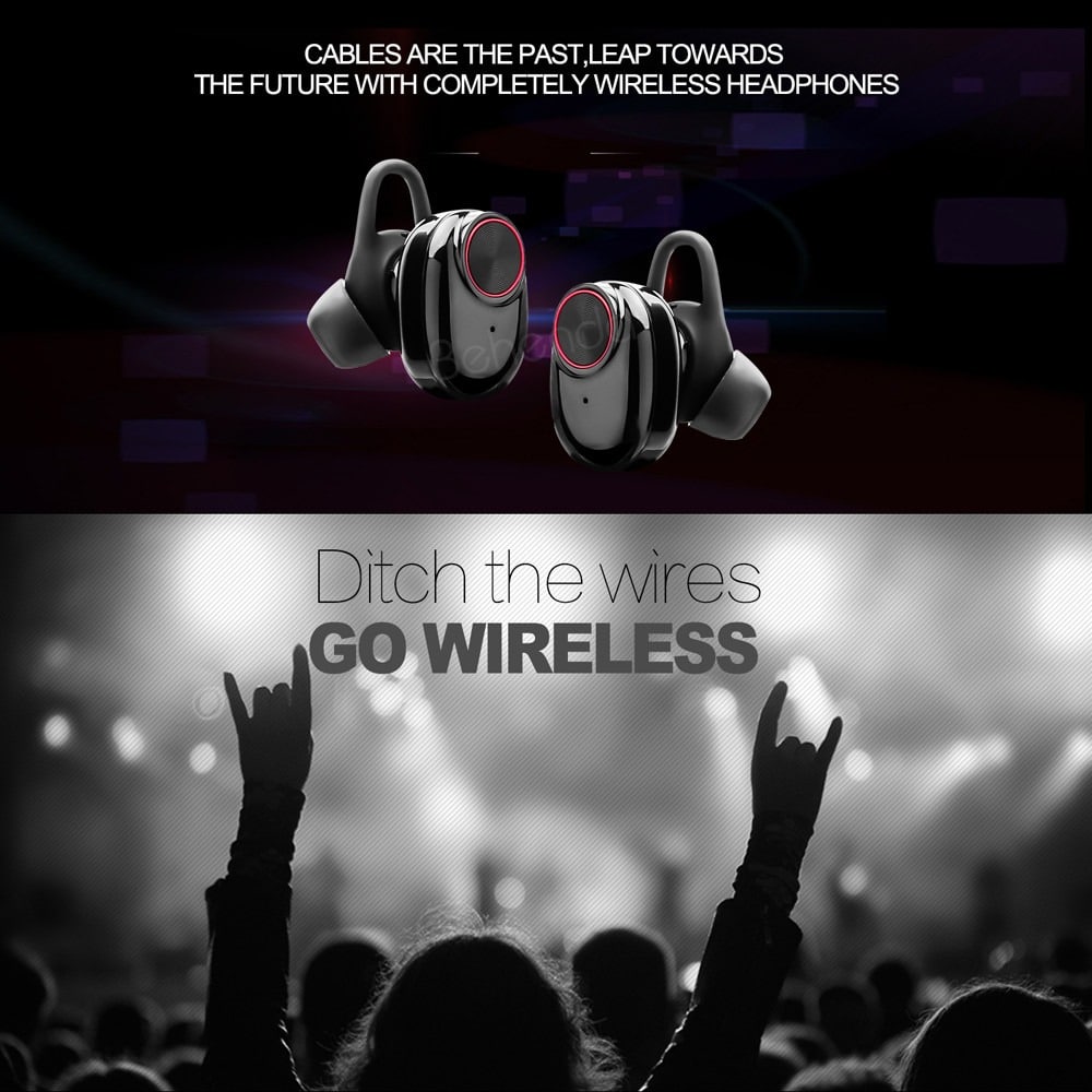 Trådløse In-Ear Hodetelefoner Bluetooth V5.0 (svart) | Skanto