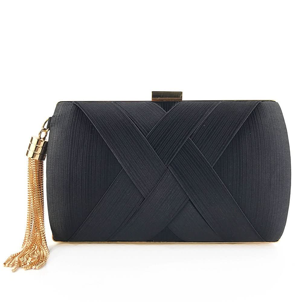 Bellavine Satin-Abendclutch | Luxuriöse Quastenhandtasche für Hochzeiten, Galas og elegante Abende