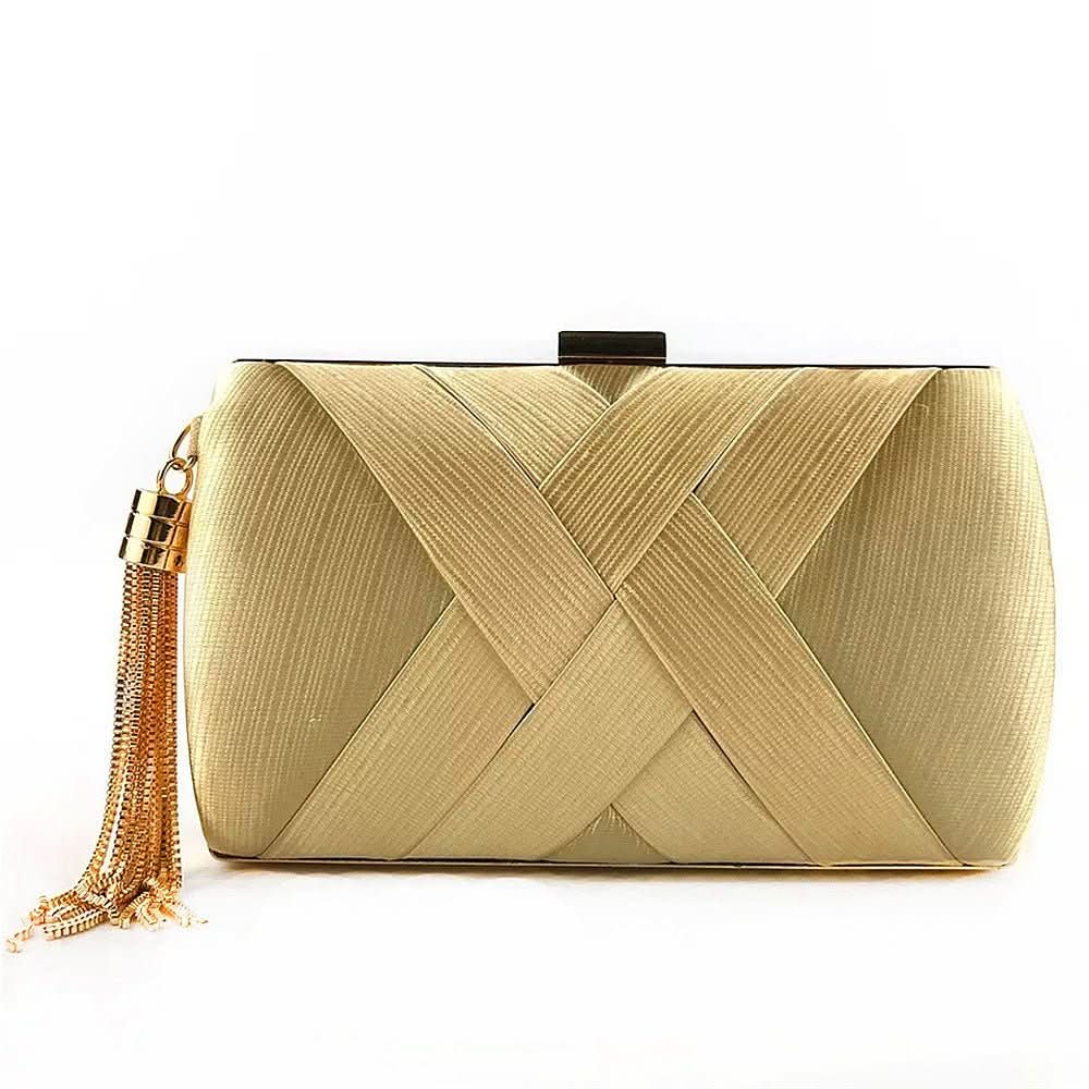 Bellavine Satin-Abendclutch | Luxuriöse Quastenhandtasche für Hochzeiten, Galas og elegante Abende
