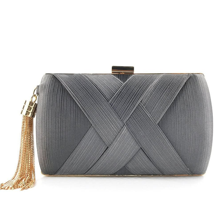 Skanto | Bellavine Satin Kvelds Clutch | Luksuriøs Kvast Håndveske for Bryllup, Galas og Elegante Kvelder