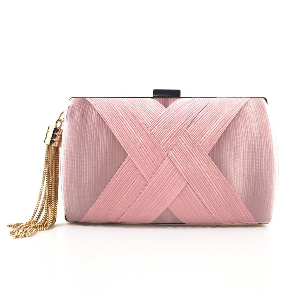 Skanto | Bellavine Satin Kvelds Clutch | Luksuriøs Kvast Håndveske for Bryllup, Galas og Elegante Kvelder