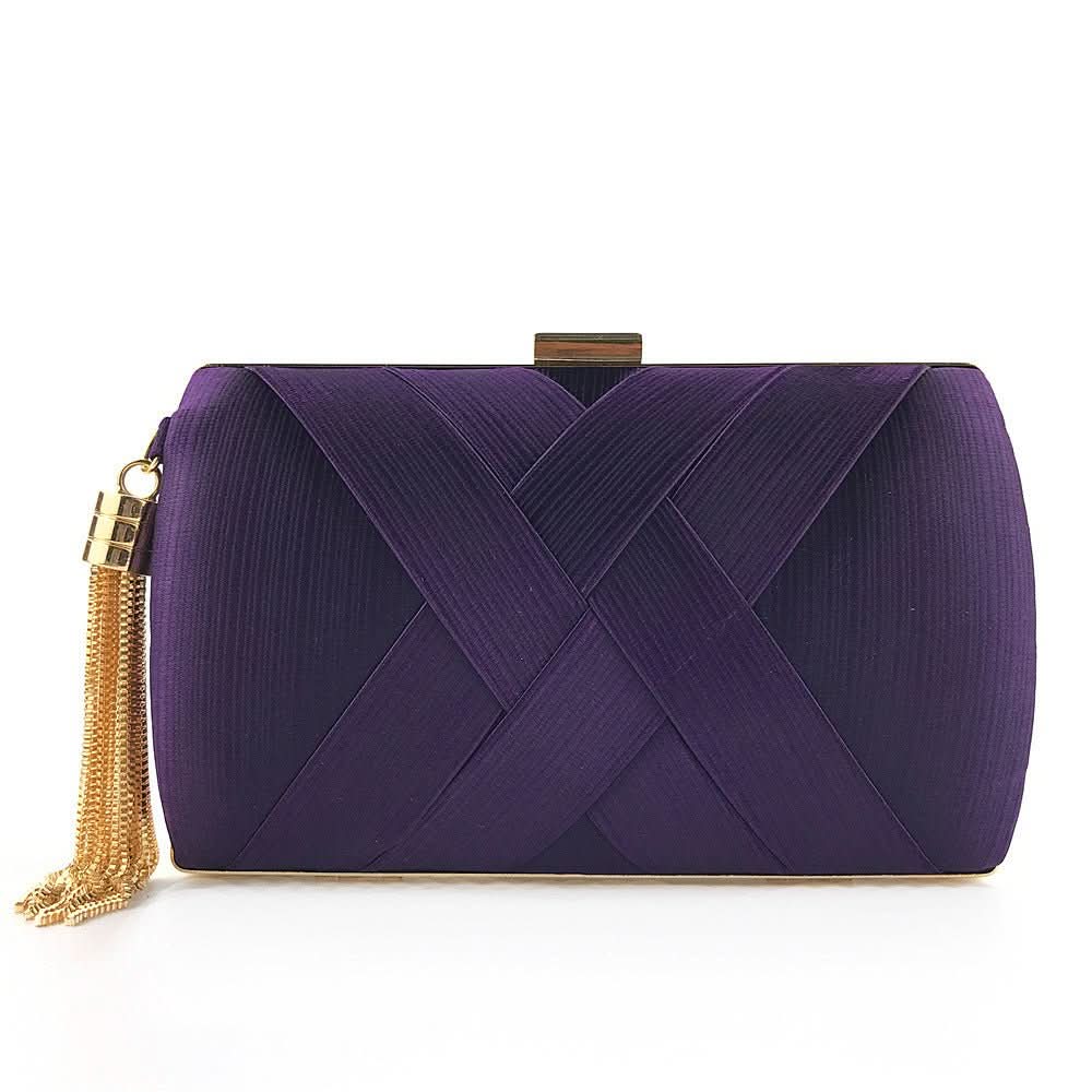 Bellavine Satin-Abendclutch | Luxuriöse Quastenhandtasche für Hochzeiten, Galas og elegante Abende