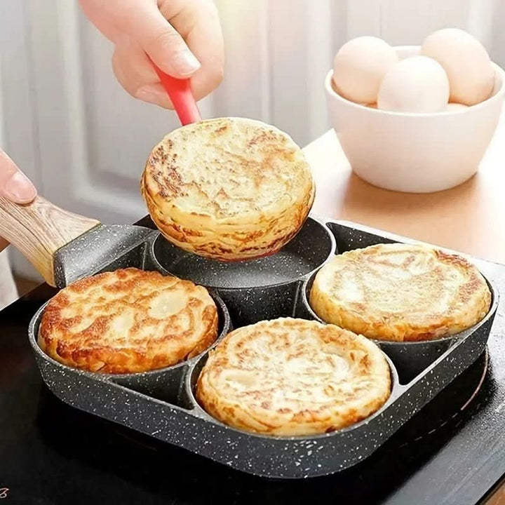 Skanto | Hull Non-Stick Panne | Allsidig Panne for Egg & Pannekaker | Holdbar Aluminium | Lett å Rengjøre