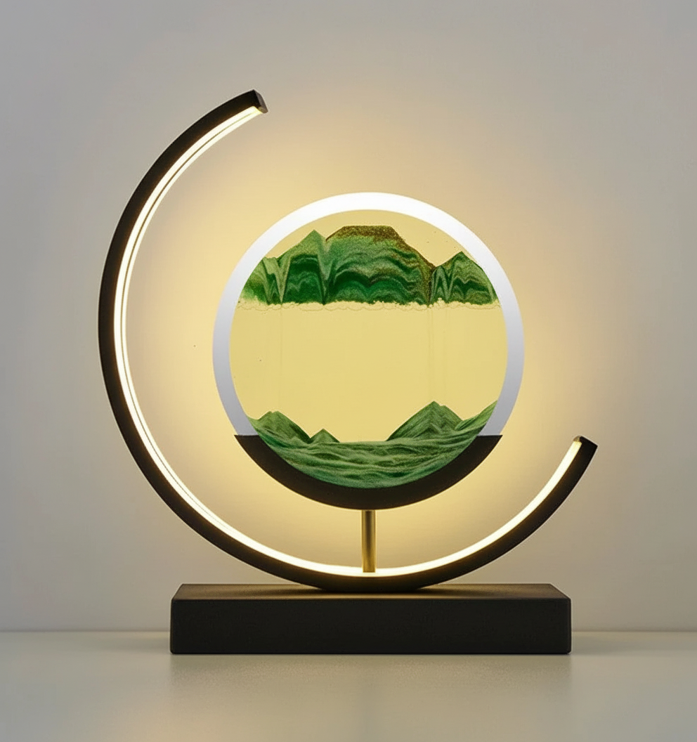 Skanto | DuneGlow Bordlampe – Håndlaget Stemningslampe med Beroligende Lys og Moderne Design