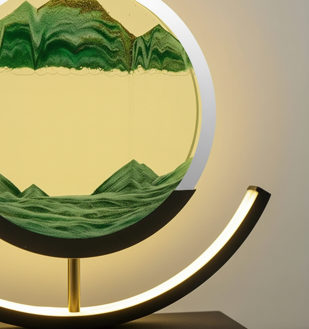 Skanto | DuneGlow Bordlampe – Håndlaget Stemningslampe med Beroligende Lys og Moderne Design