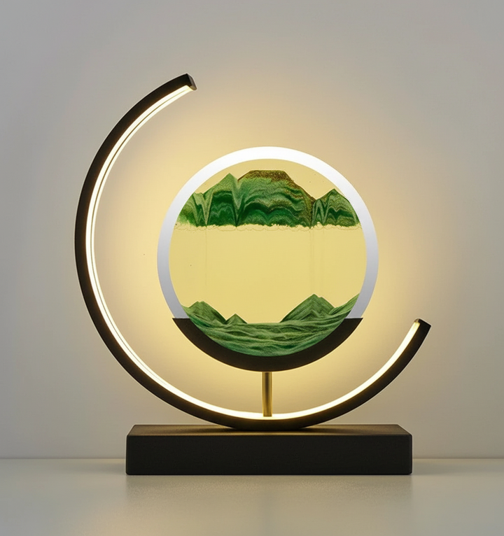 Skanto | DuneGlow Bordlampe – Håndlaget Stemningslampe med Beroligende Lys og Moderne Design