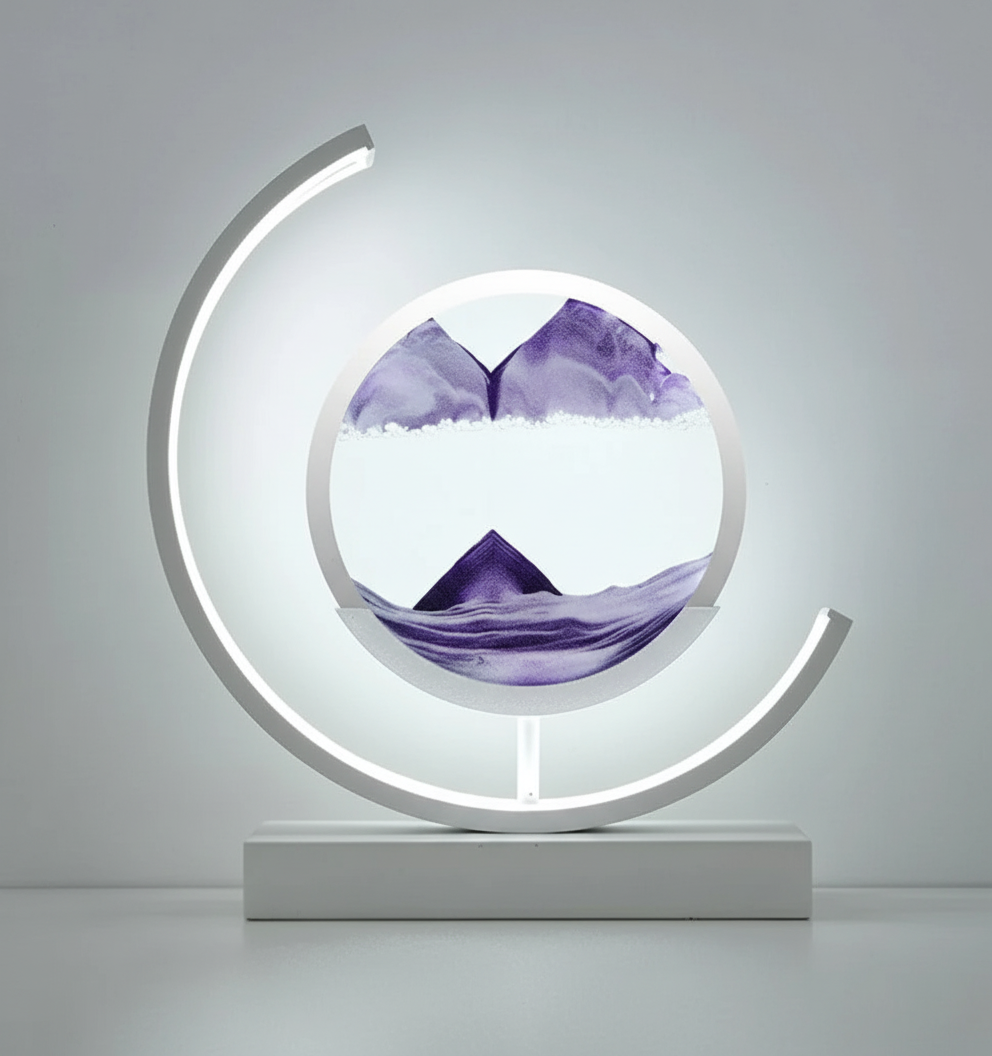 Skanto | DuneGlow Bordlampe – Håndlaget Stemningslampe med Beroligende Lys og Moderne Design