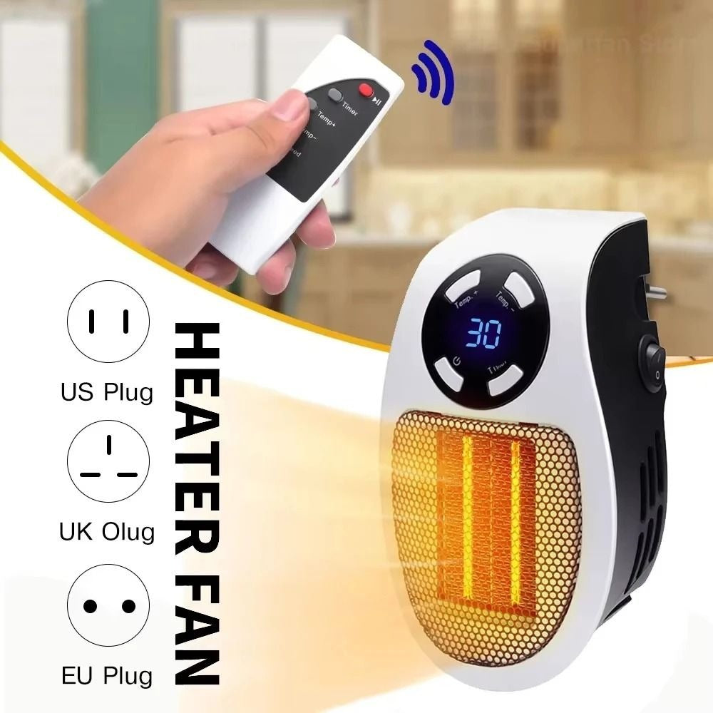 Skanto | Elektrisk romvarmer Plug-In Mini veggvarmer fjernkontroll