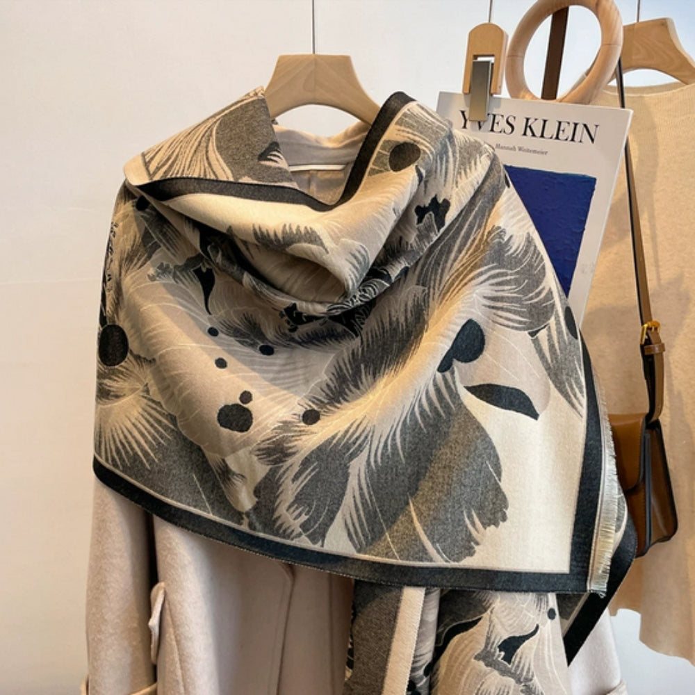 Skanto | Elegant Floral Jacquard Vevd Skjerf