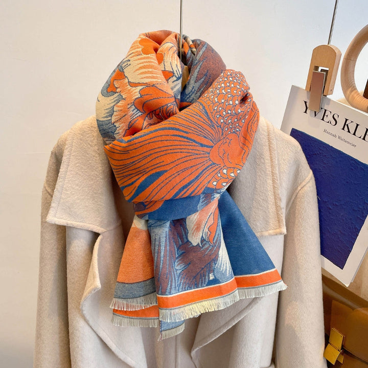 Skanto | Elegant Floral Jacquard Vevd Skjerf