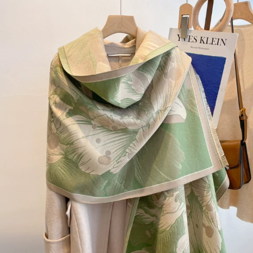 Skanto | Elegant Floral Jacquard Vevd Skjerf