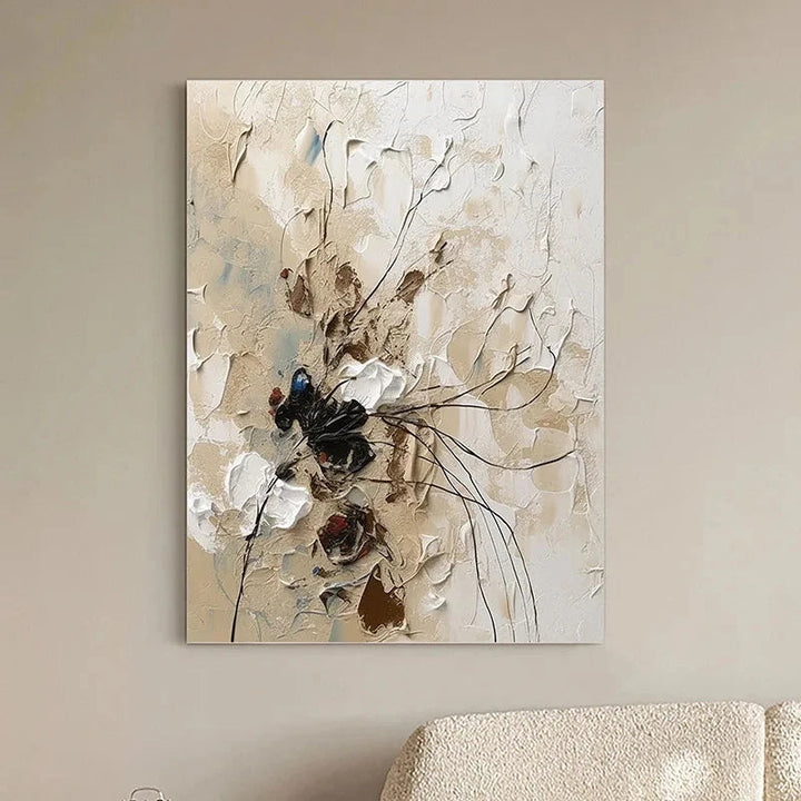 Elegant Blossoms With Gold Accents Veggkunst Fine Art Lerret Utskrifter Moderne Abstrakt Botanisk Bilde For Stue Inngangsparti Veggdekor | Skanto