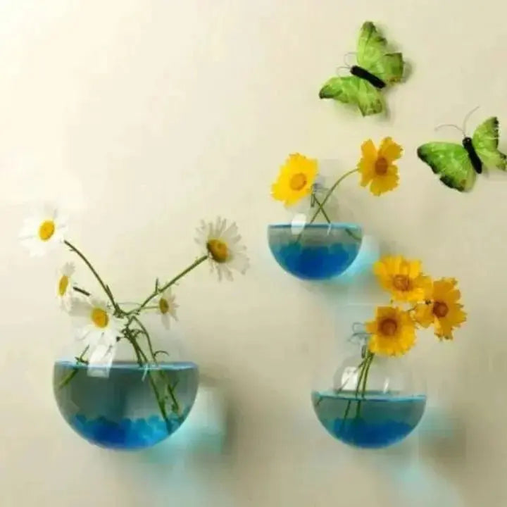 Elegant glassveggvase – minimalistisk planteholder