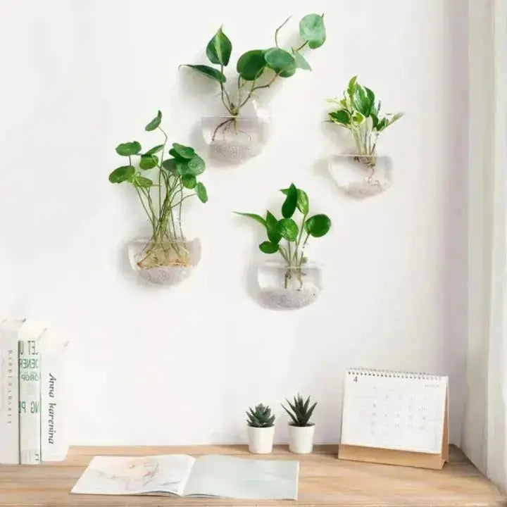 Elegant glassveggvase – minimalistisk planteholder