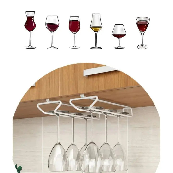 Elegant vinglassholder for montering under skap
