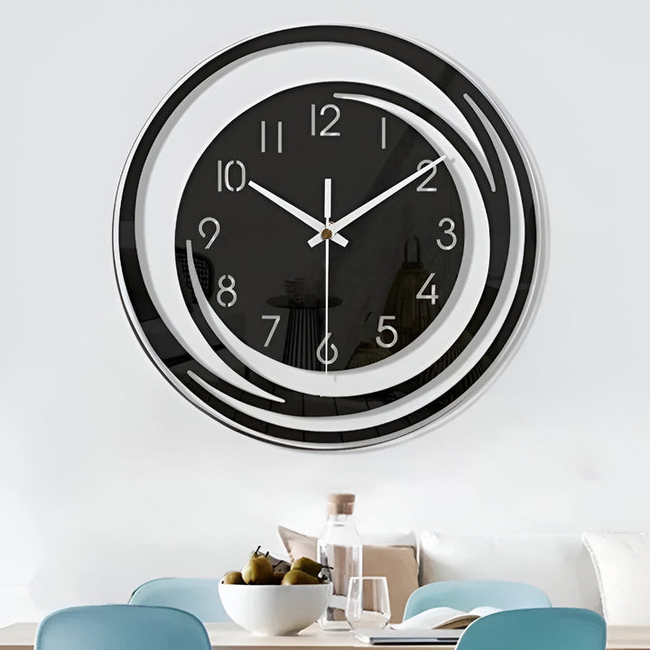 Skanto | Moderne svart akryllveggklokke i skandinavisk design 30 cm