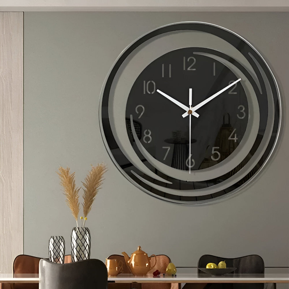 Skanto | Moderne svart akrylveggklokke i skandinavisk design 30 cm