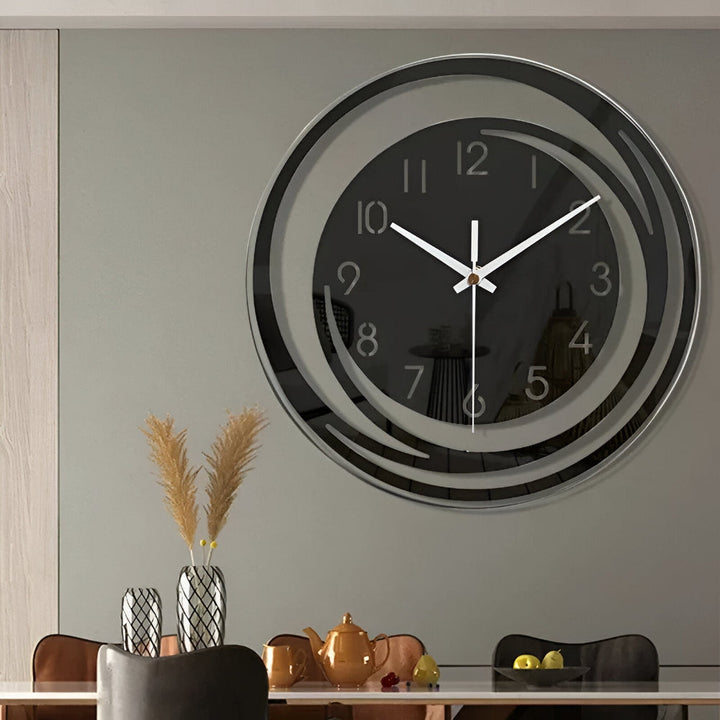 Skanto | Moderne svart akrylveggklokke i skandinavisk design 30 cm