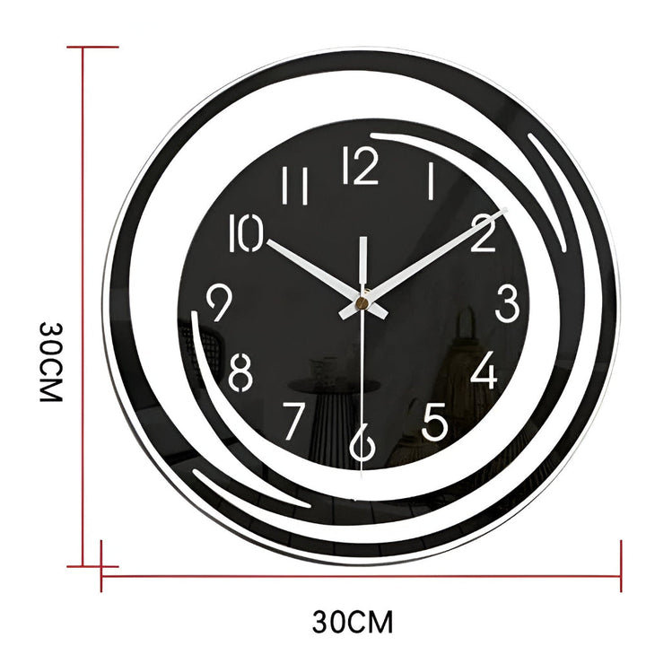 Skanto | Moderne svart akryllveggklokke i skandinavisk design 30 cm