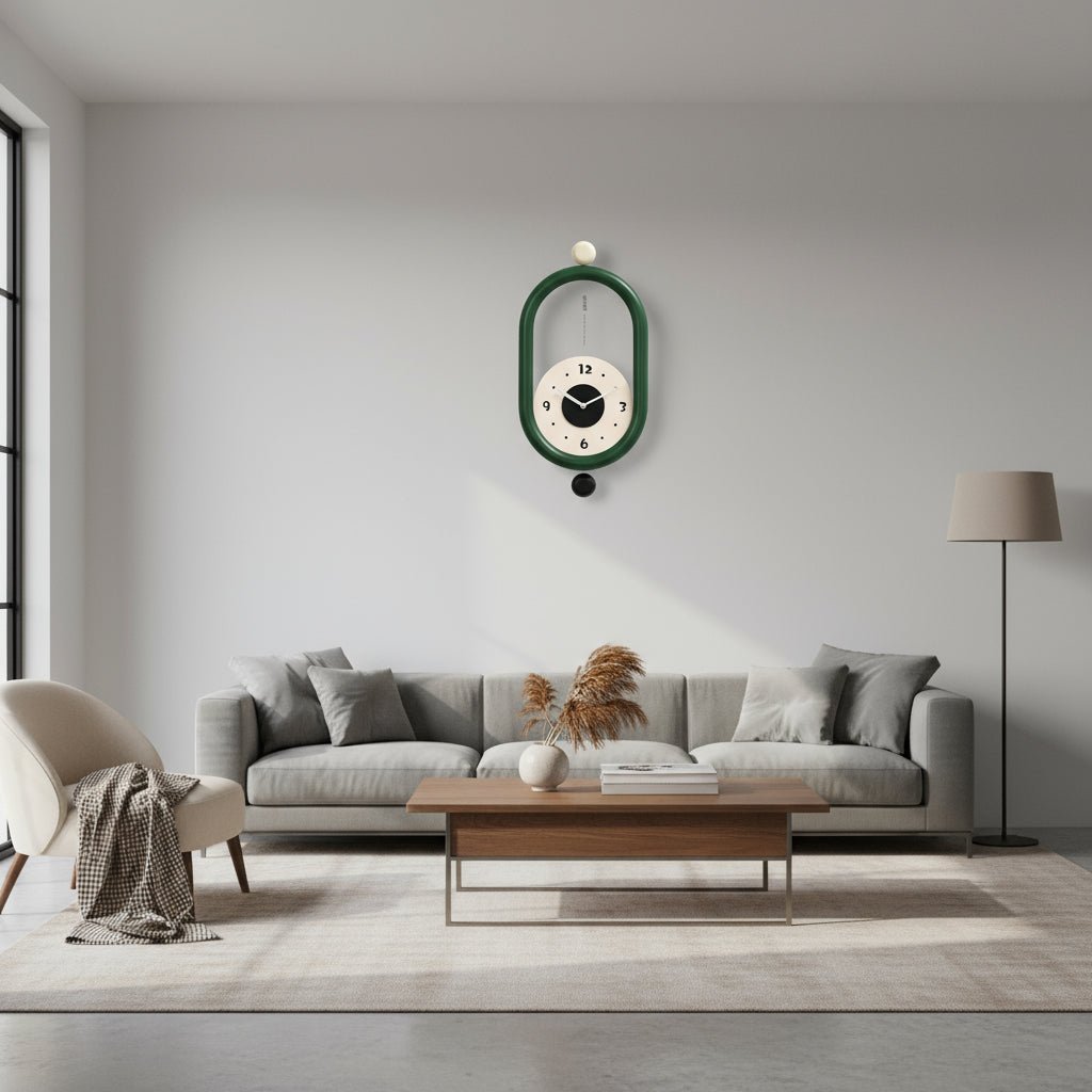 Skanto | Lang Veggklokke med Luksuriøs 3D Design og Stille Bevegelse