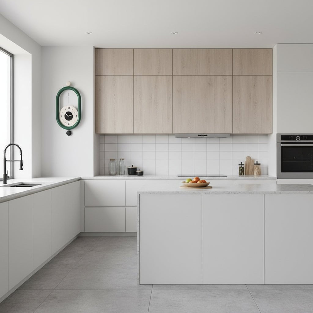 Skanto | Lang Veggklokke med Luksuriøs 3D Design og Stille Bevegelse