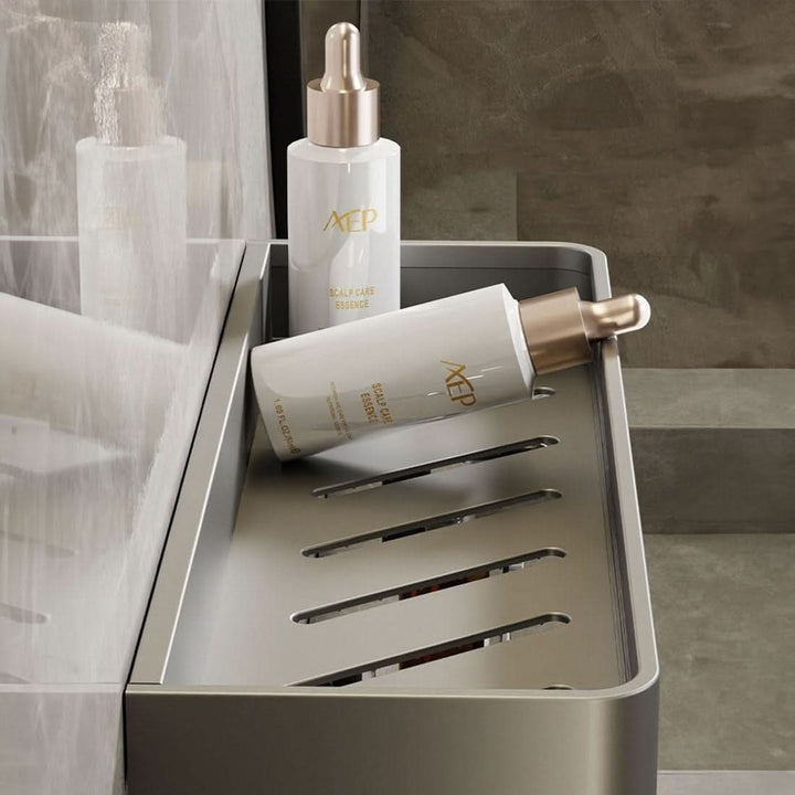 Skanto | Elegant vegghylle for badet med håndkleholder og borefri installasjon