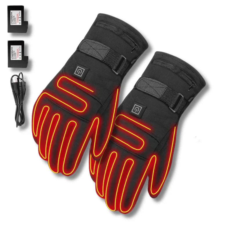 Skanto | ThermoGrip Varmede Hansker – Vanntette Unisex Hansker med 3 Varme Nivåer og Berøringsskjermfunksjon