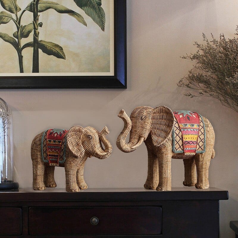 Elephant Rattan Statue Skanto