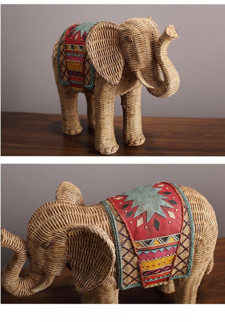Elephant Rattan Statue Skanto